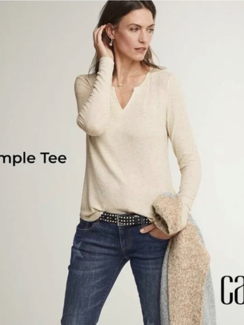 CAbi Simple Tee, Style # 4003, Oatmeal, size XL